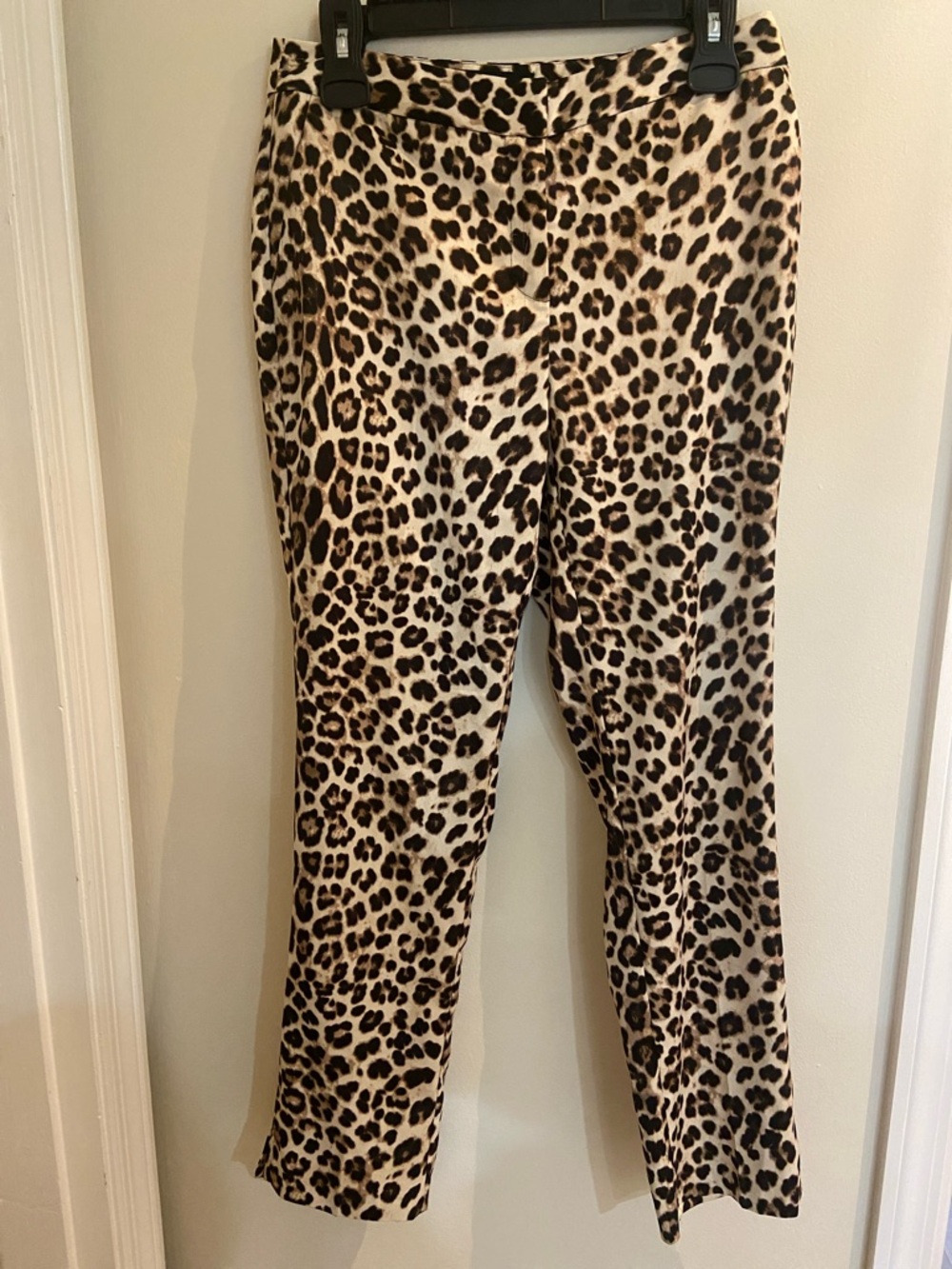 Laundry By Shelli Segal Leopard Print Cropped Ankle Pants - Black & Tan